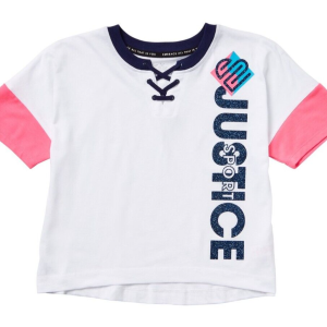 Justice Girls J-Sport Colorblock Lace Up T-shirt Shirt, Size Large (12/14)