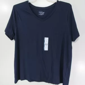 New Womens V-Neck T-Shirt Size Pull Over Short Sleeve