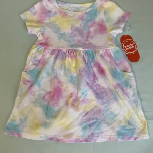 Wonder Nation Baby Girl, Water Color Dress, Short Sleeve