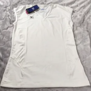Mizuno Drylite Womens Volleyball Lightweight Performance Top White, Size M