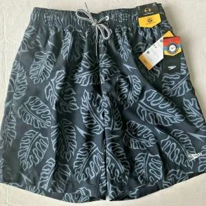 Speedo Men’s 8″ Floral Print Volley Swim Shorts in Navy Size M