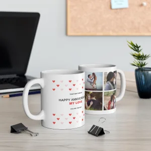 Photo Collage Mug, Personalized Photo Couple Mug, Collage Photo and Text Custom Mug, Together Forever My Love, Anniversary Gift