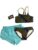 Art Class Girls’ Striped Swimsuit 3 Piece Set Bikini And Shorts, Size XS (4/5)