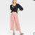 Women’s High Rise Cropped Wide Leg Pants A New Day Pink Size 4